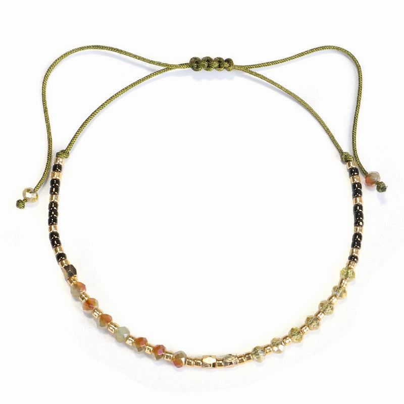 Wholesale Simple Fashion Rice Beads Hand-woven Gold Beads Stone Bracelet