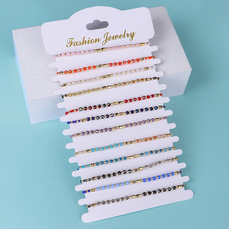 Wholesale Simple Fashion Rice Beads Hand-woven Gold Beads Stone Bracelet