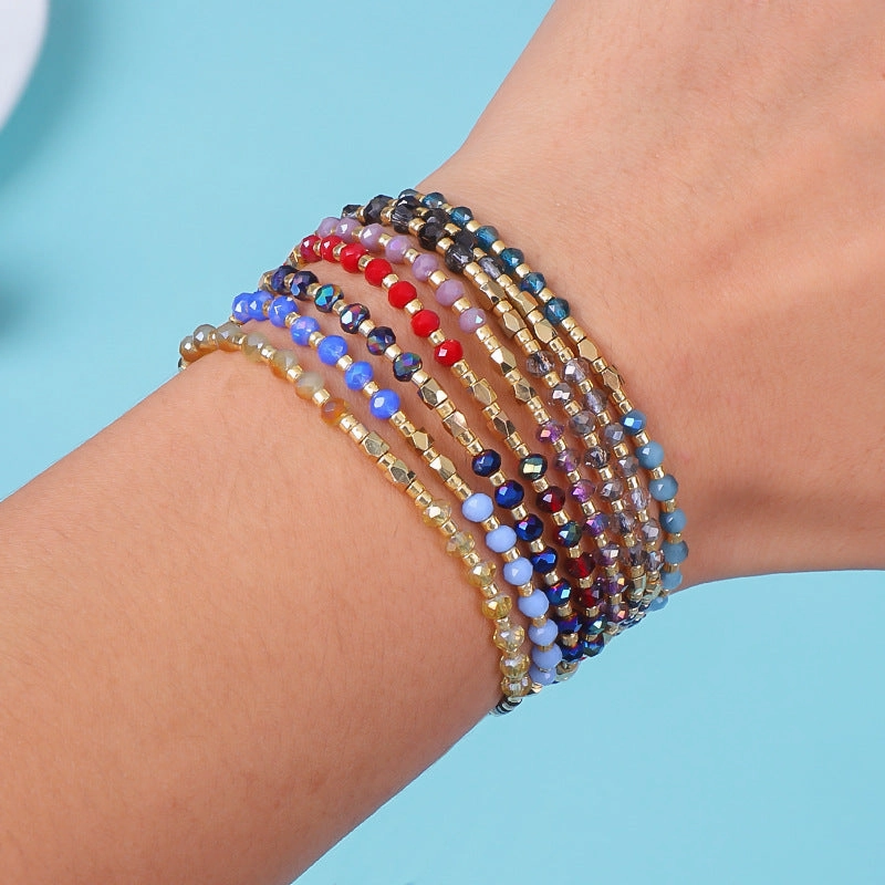 Wholesale Simple Fashion Rice Beads Hand-woven Gold Beads Stone Bracelet