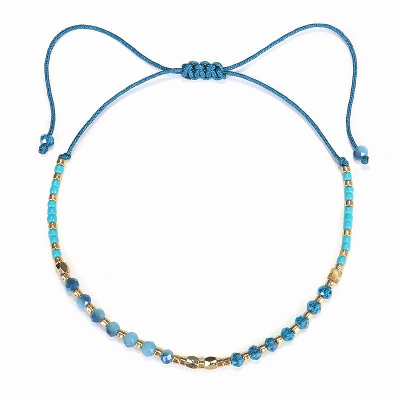 Wholesale Simple Fashion Rice Beads Hand-woven Gold Beads Stone Bracelet