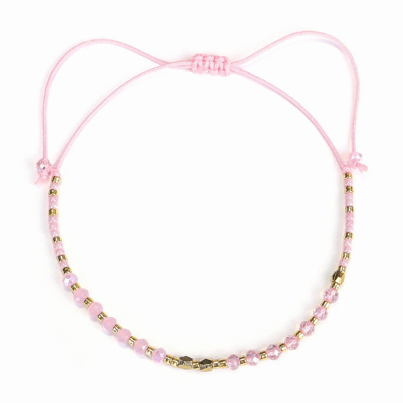 Wholesale Simple Fashion Rice Beads Hand-woven Gold Beads Stone Bracelet