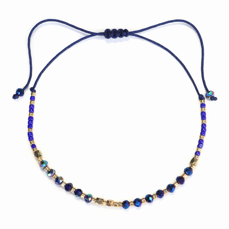 Wholesale Simple Fashion Rice Beads Hand-woven Gold Beads Stone Bracelet
