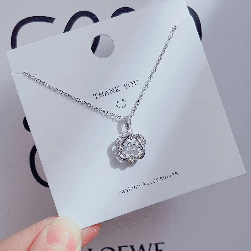 Wholesale Simple Four Leaf Clover Necklace Clavicle Chain