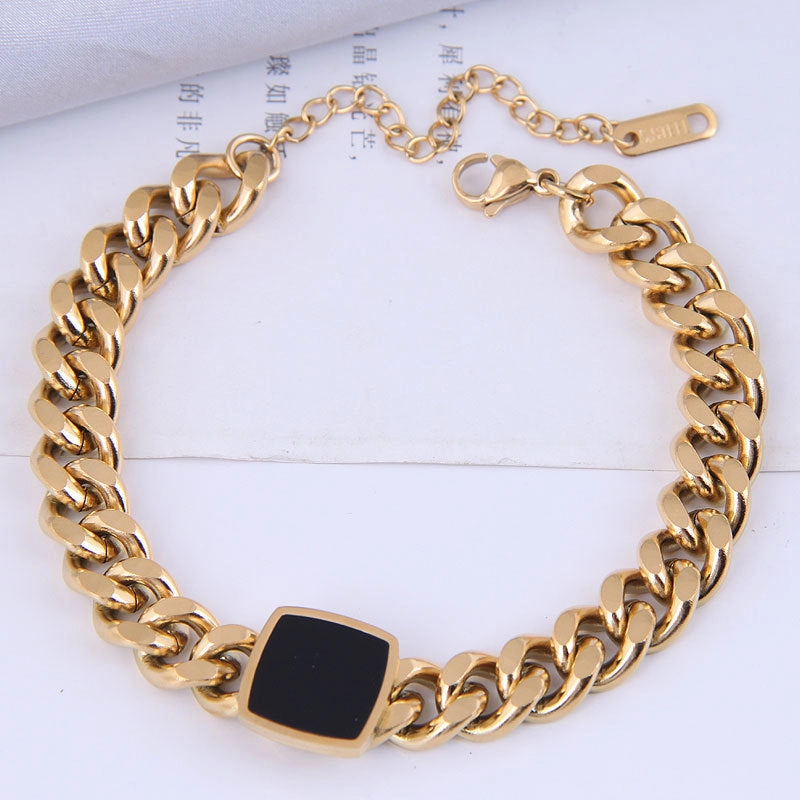 Wholesale Simple Four Square Titanium Steel Bracelet