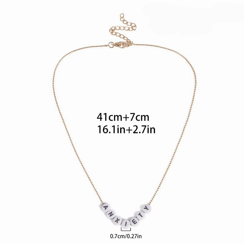 Wholesale Simple Geometric Round English Letter Necklace