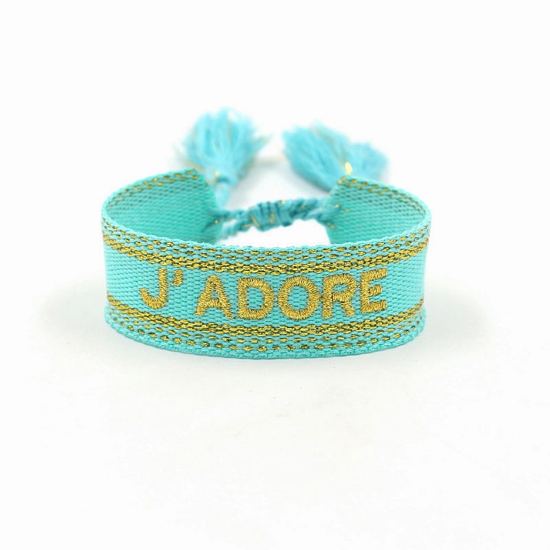 Wholesale Simple Hand Woven Tassel Polyester Bracelet