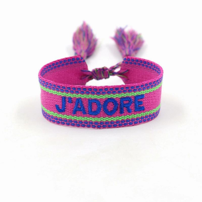 Wholesale Simple Hand Woven Tassel Polyester Bracelet
