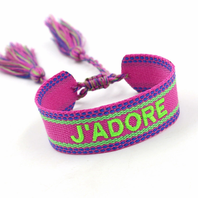 Wholesale Simple Hand Woven Tassel Polyester Bracelet