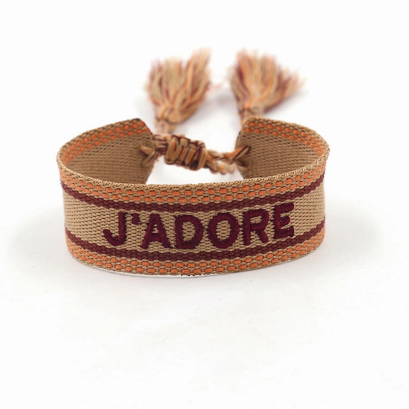Wholesale Simple Hand Woven Tassel Polyester Bracelet