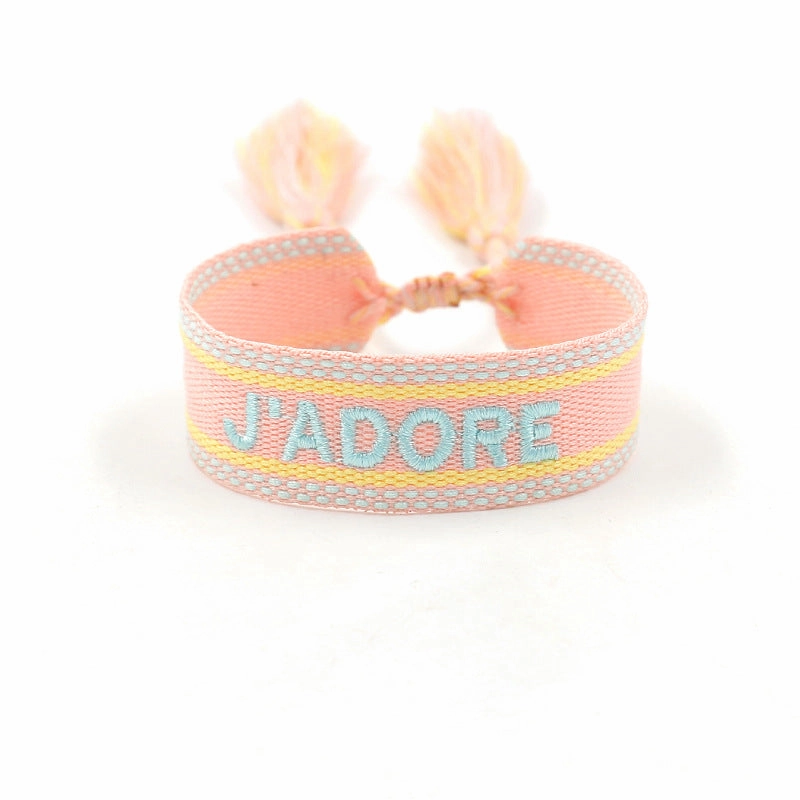 Wholesale Simple Hand Woven Tassel Polyester Bracelet