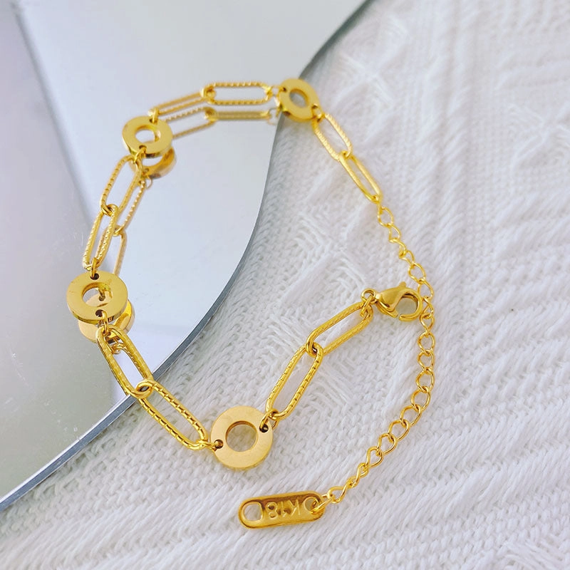 Wholesale Simple Interlocking Titanium Steel Bracelet