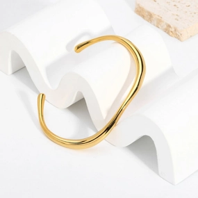 Wholesale Simple Irregular Titanium Steel Fashionable Versatile Stainless Steel Open Non-fading Bracelet