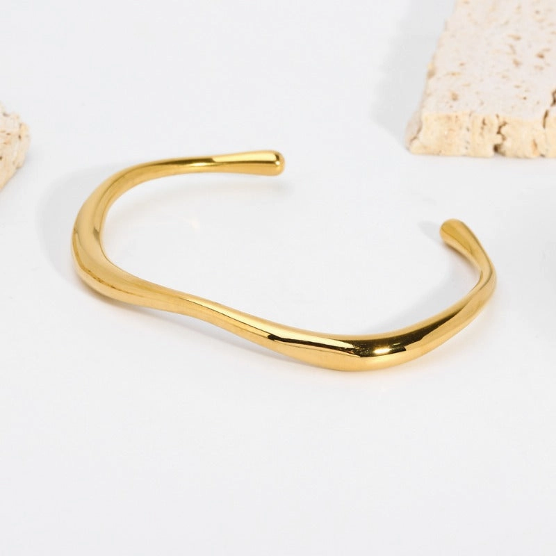 Wholesale Simple Irregular Titanium Steel Fashionable Versatile Stainless Steel Open Non-fading Bracelet