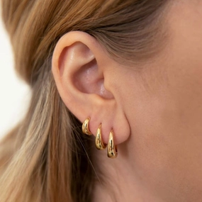 Wholesale Simple Large Earrings, High-end Niche European and American Style Metal Earrings