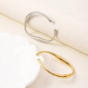 Wholesale Simple, Light Luxury, High Grade Stainless Steel 18k Real Gold Fashion Trend Bracelet