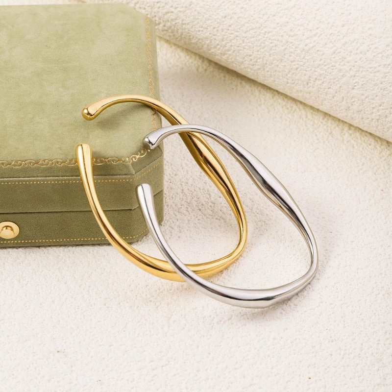 Wholesale Simple, Light Luxury, High Grade Stainless Steel 18k Real Gold Fashion Trend Bracelet
