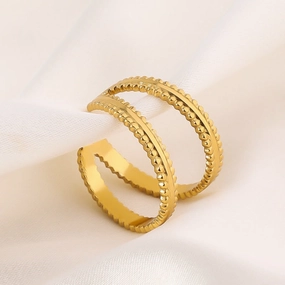 Wholesale Simple Opening Adjustable Stainless Steel Hollow Loop Personalized Rings