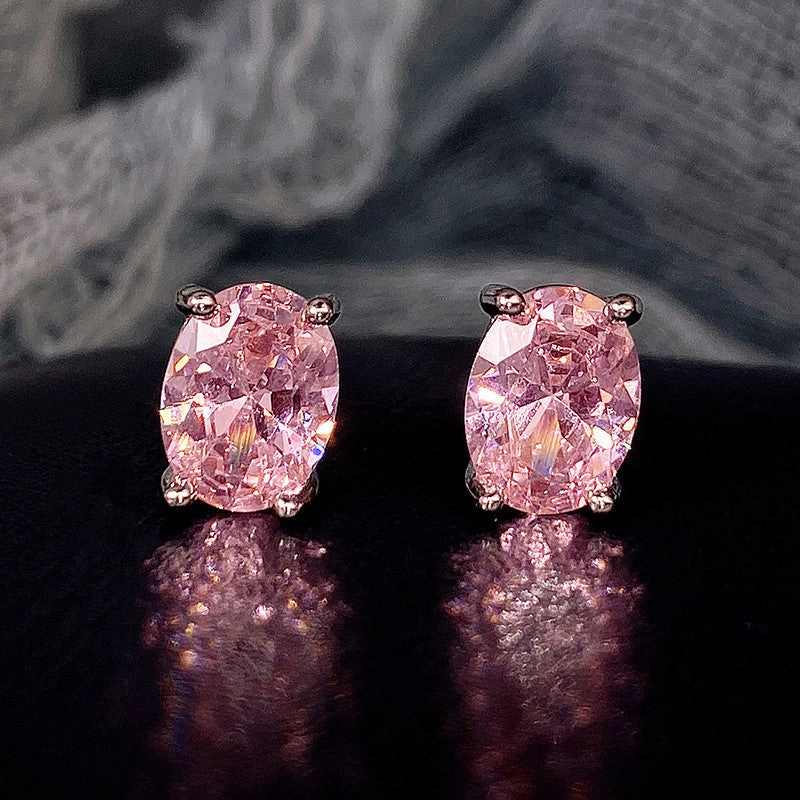 Wholesale Simple Oval Brilliant Zircon Earrings