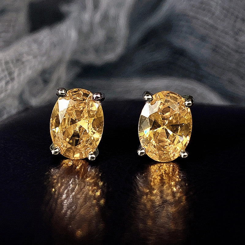 Wholesale Simple Oval Brilliant Zircon Earrings
