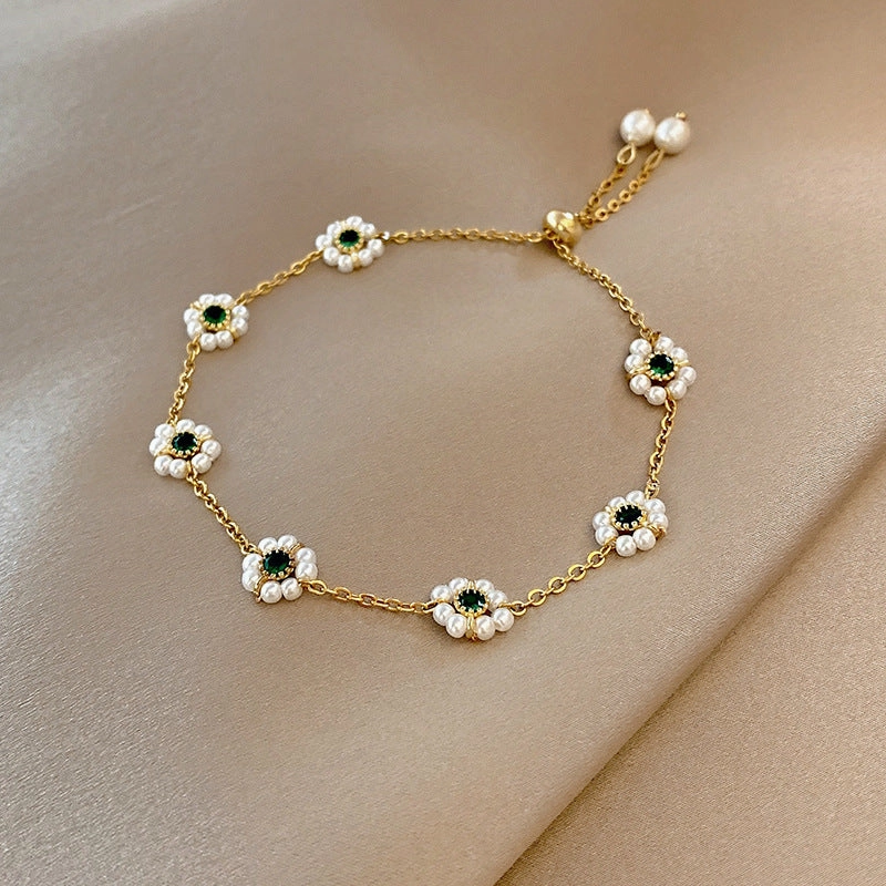Wholesale Simple Pearl Copper Bracelet
