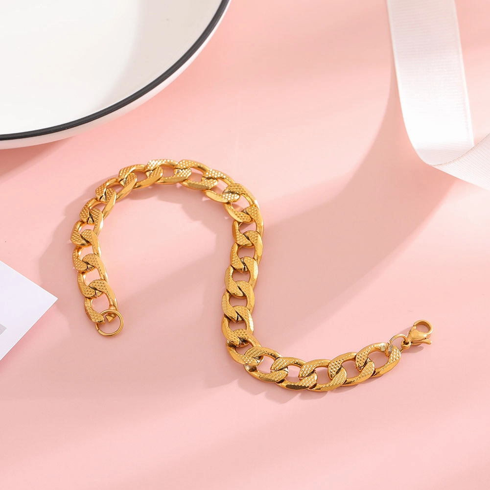 Wholesale Simple Stainless Steel Cuban Chain Bracelets