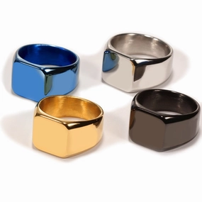 Wholesale Simple Stainless Steel Medallion Ring