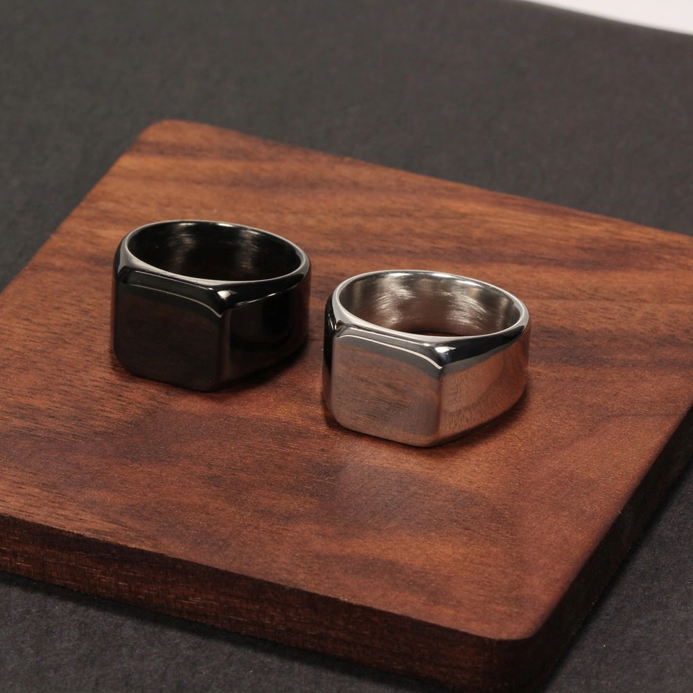 Wholesale Simple Stainless Steel Medallion Ring