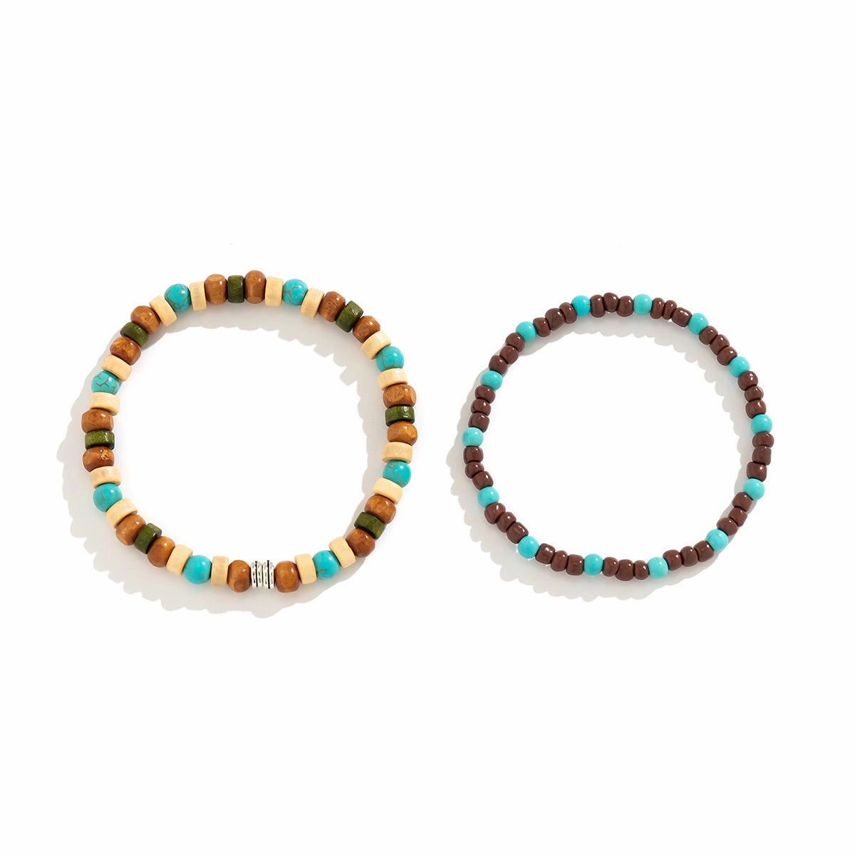 Wholesale Simple Turquoise Wood Beads Men's Bracelet