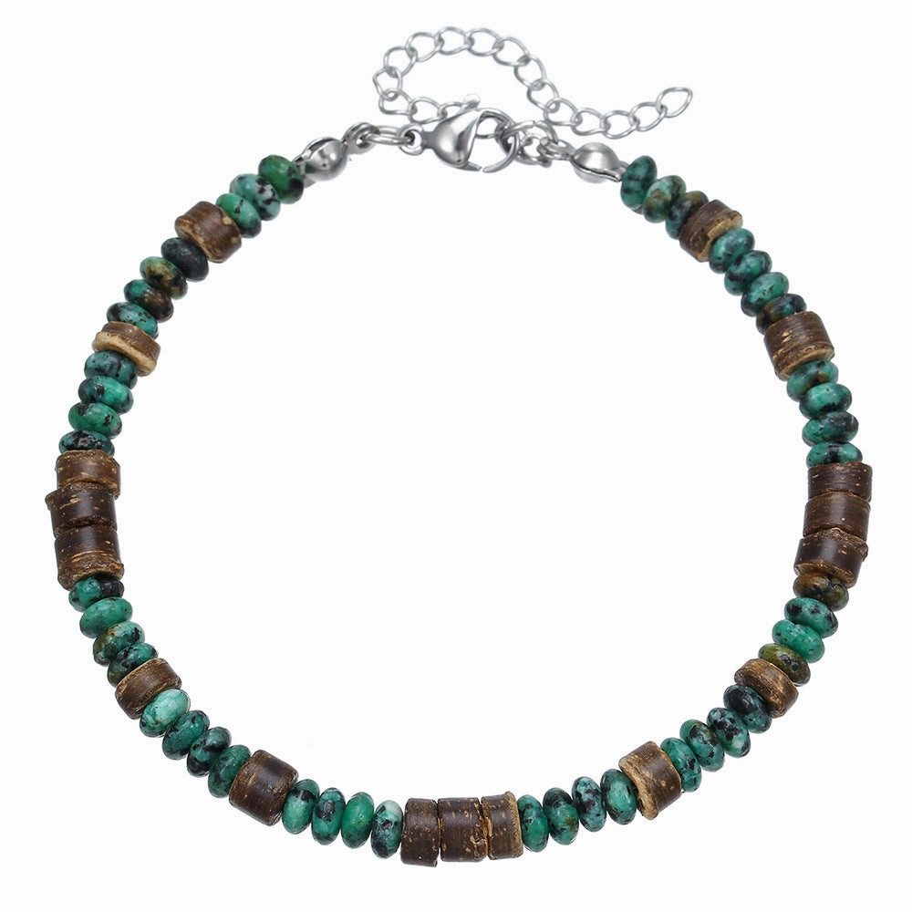 Wholesale simple turquoise wooden bead bracelet
