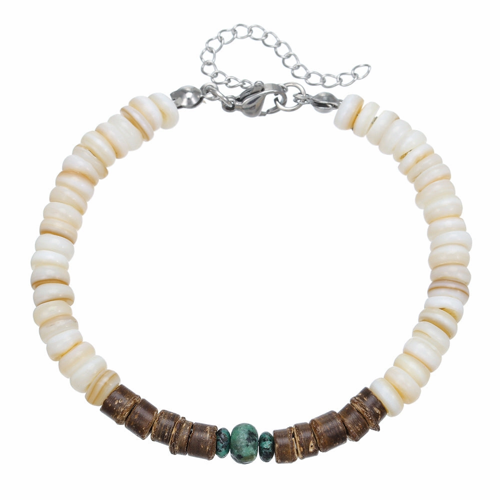 Wholesale simple turquoise wooden bead bracelet