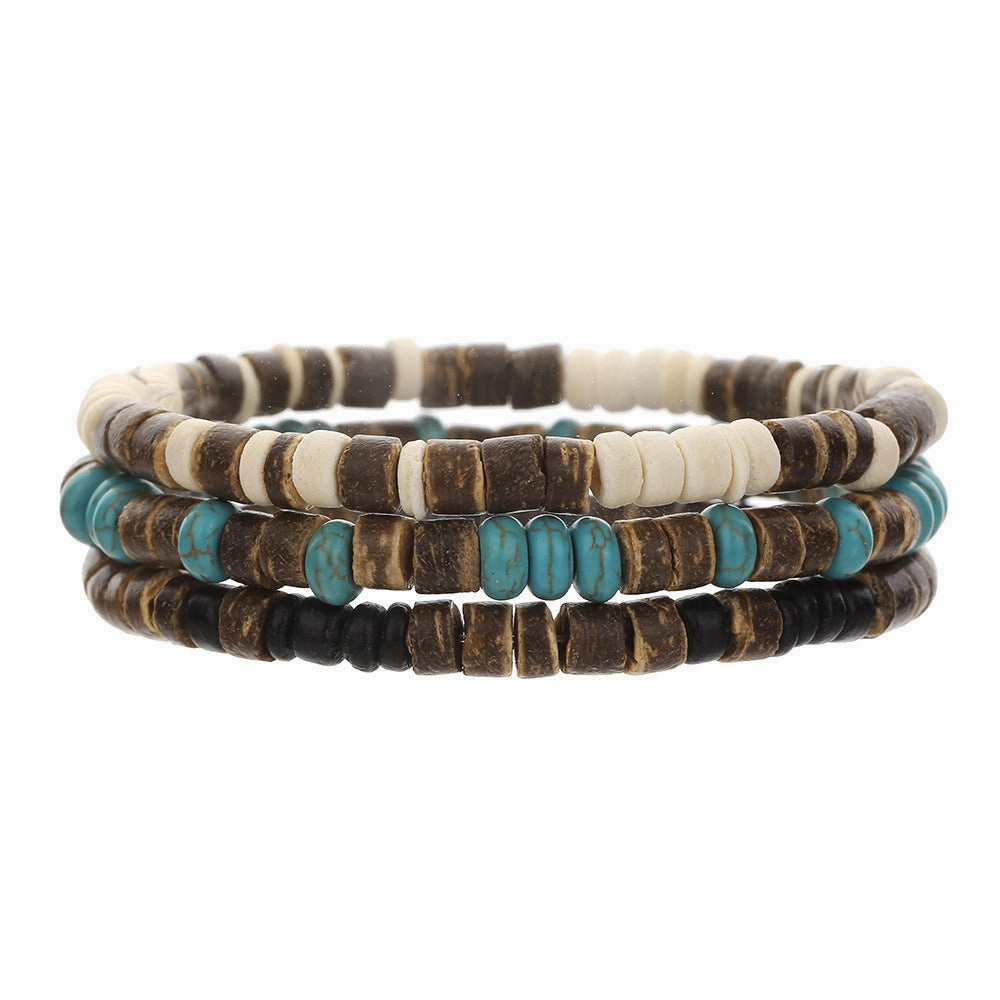 Wholesale simple turquoise wooden bead bracelet