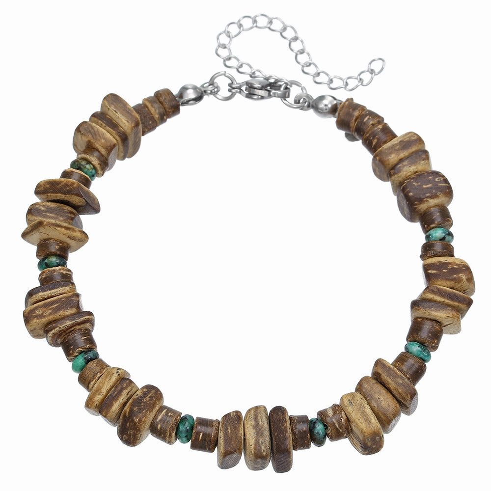 Wholesale simple turquoise wooden bead bracelet