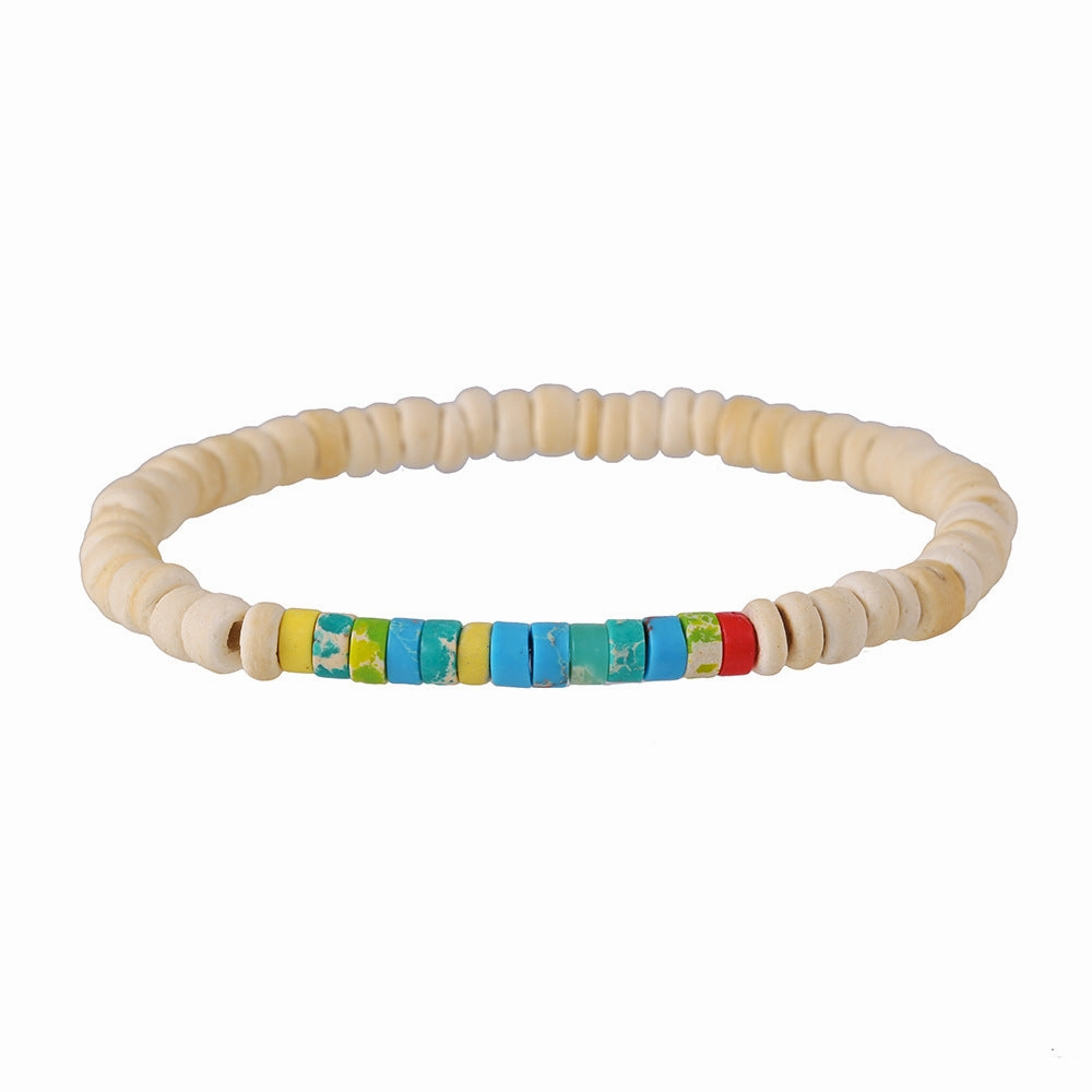 Wholesale simple turquoise wooden bead bracelet