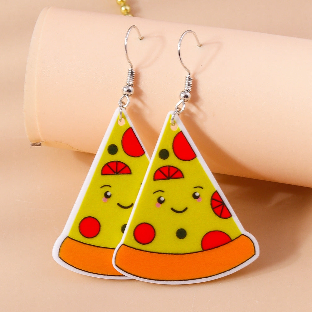Wholesale Simulated Food Toys Milk Tea Chips Drinks  Plastic Cute Earrings