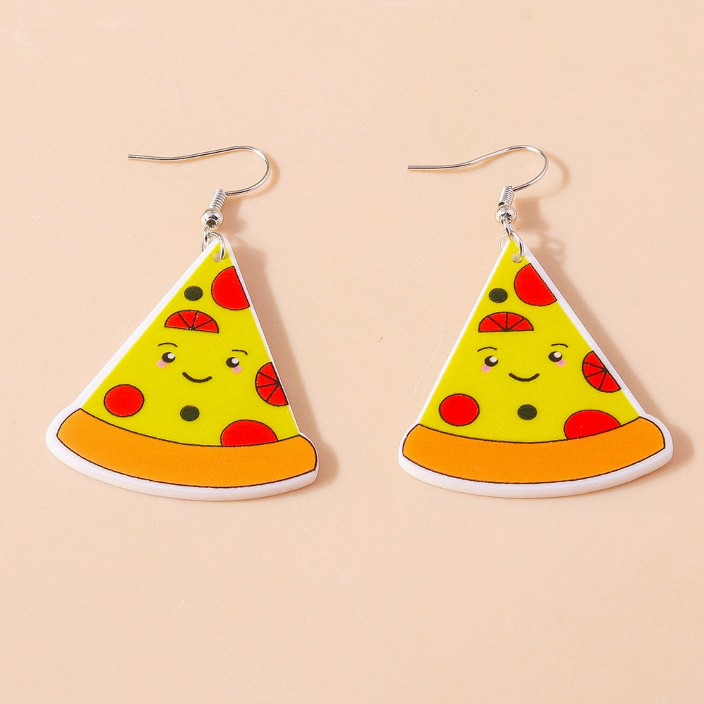 Wholesale Simulated Food Toys Milk Tea Chips Drinks  Plastic Cute Earrings