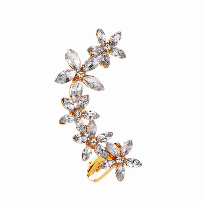 Wholesale Single Butterfly Crystal Ear Clip Alloy Earrings