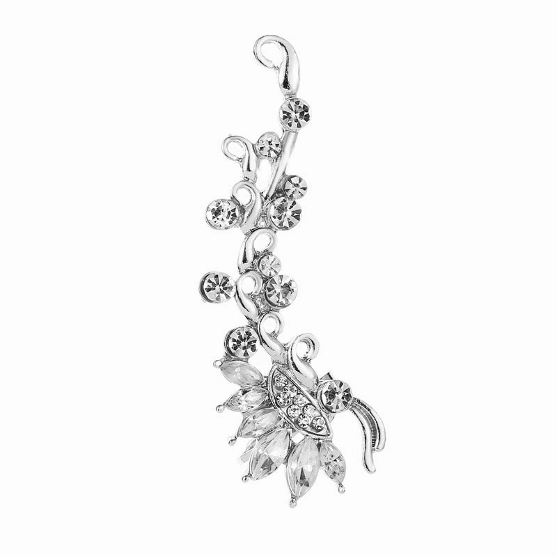 Wholesale Single Butterfly Crystal Ear Clip Alloy Earrings