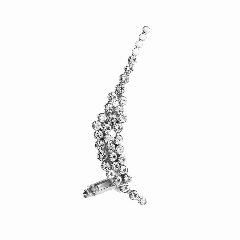 Wholesale Single Butterfly Crystal Ear Clip Alloy Earrings