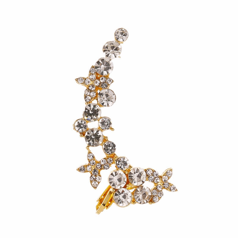 Wholesale Single Butterfly Crystal Ear Clip Alloy Earrings