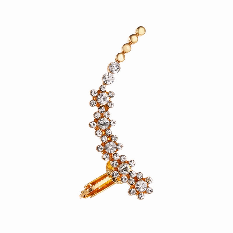 Wholesale Single Butterfly Crystal Ear Clip Alloy Earrings
