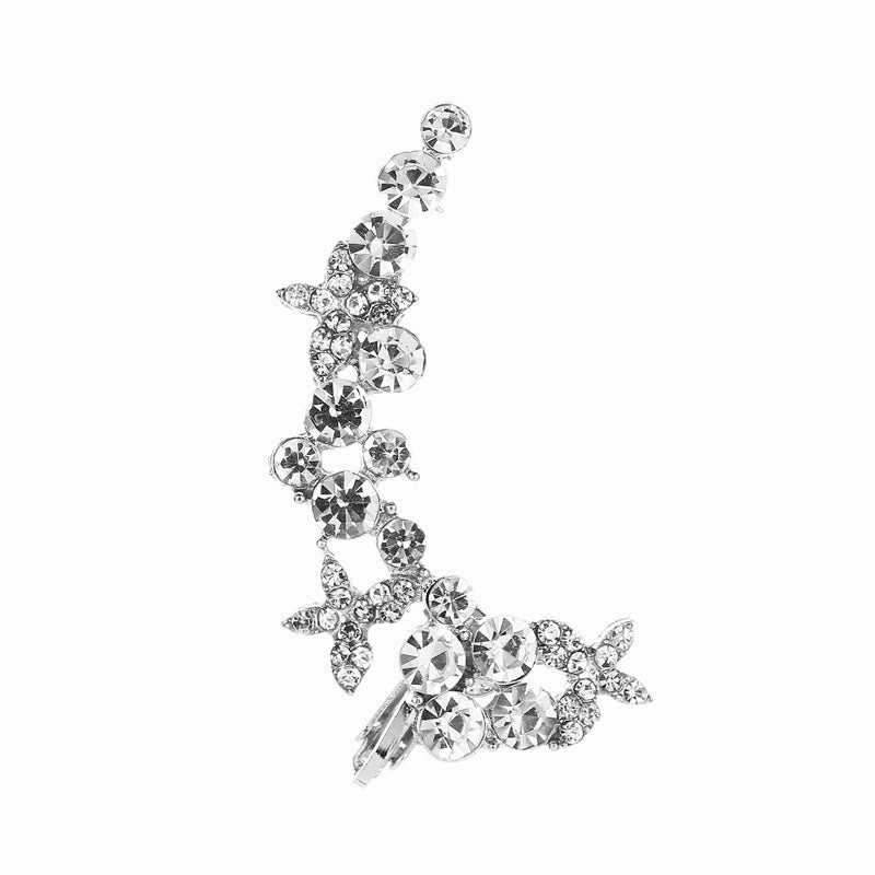 Wholesale Single Butterfly Crystal Ear Clip Alloy Earrings