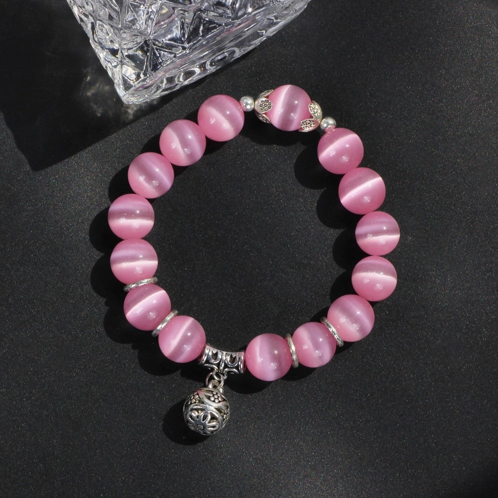 Wholesale Single Circle Multi Color Choice Opal Round Beads Bracelet