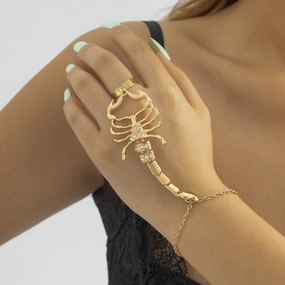 Wholesale Single Metal Micro-Inlaid Scorpion Three-dimensional Mittens Bracelet