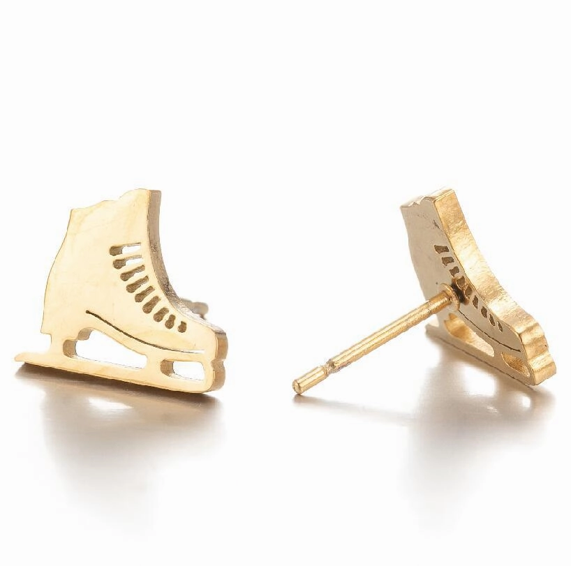 Wholesale skates sports soccer basketball stainless steel earrings