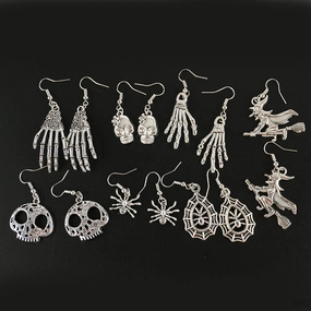 Wholesale Skeleton Knuckle Palm Eye Spider Alloy Earrings