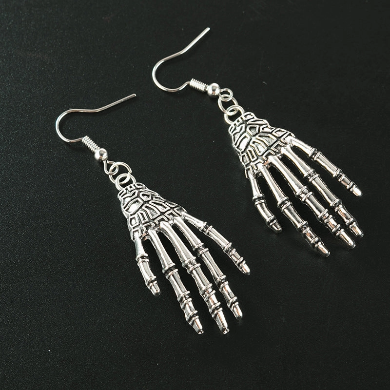 Wholesale Skeleton Knuckle Palm Eye Spider Alloy Earrings