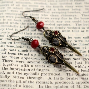 Wholesale Skull Bird Head Pendant Alloy Earrings