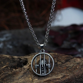 Wholesale Skull Cage Retro Men's Alloy Necklaces