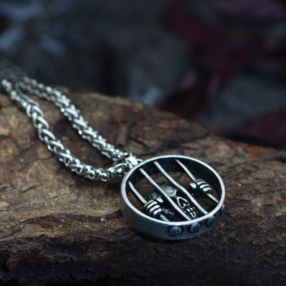 Wholesale Skull Cage Retro Men's Alloy Necklaces