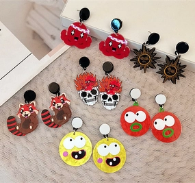 Wholesale Skull Fun Acrylic Earrings
